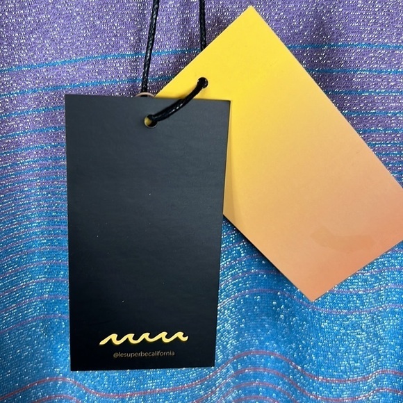 Le Superbe Baccara Ruched Metallic Striped Tank Dress Size S - Picture 10 of 11